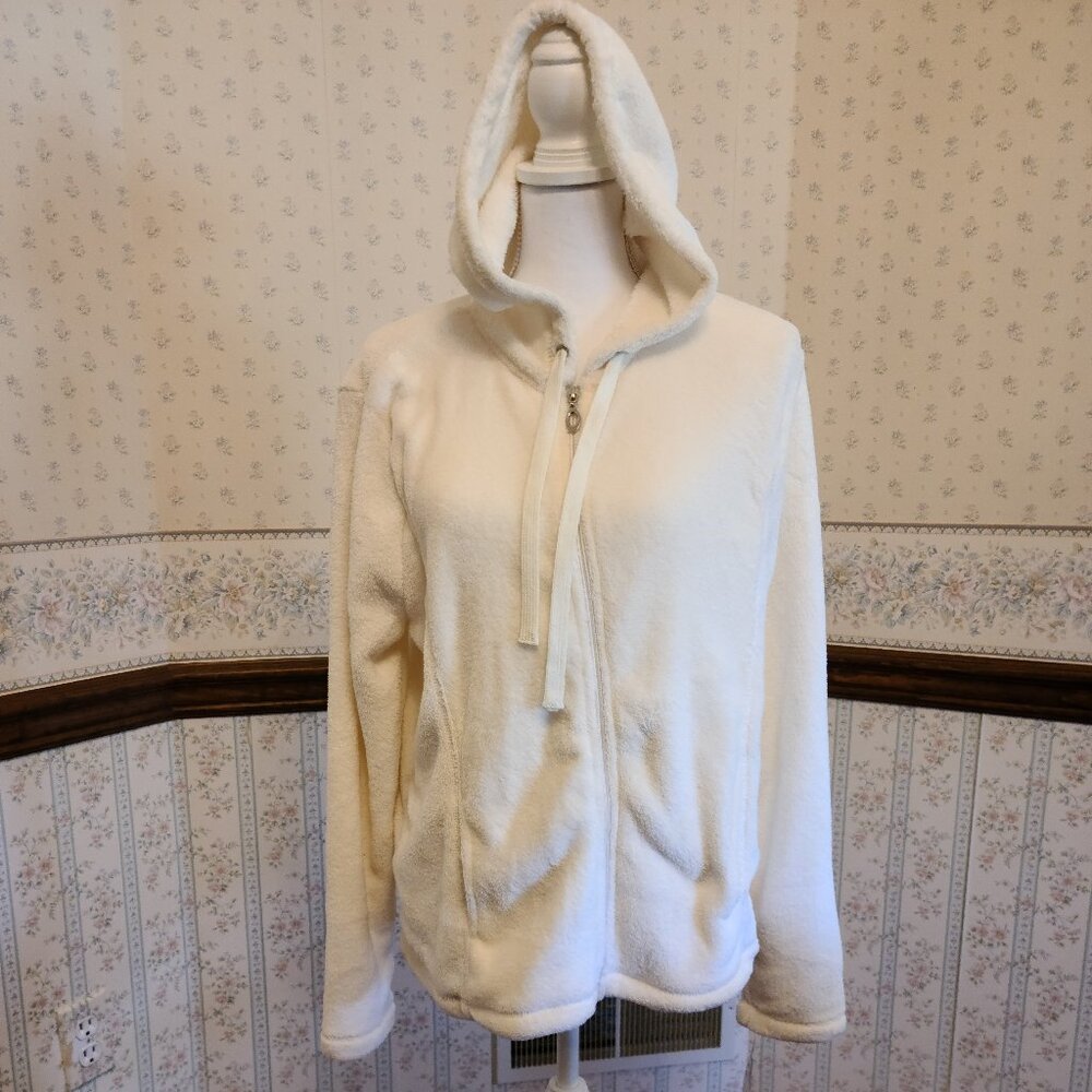 LAURA SCOTT WOMENS' WINTER WHITE CELCIUS LOUNGE JACKET L/G